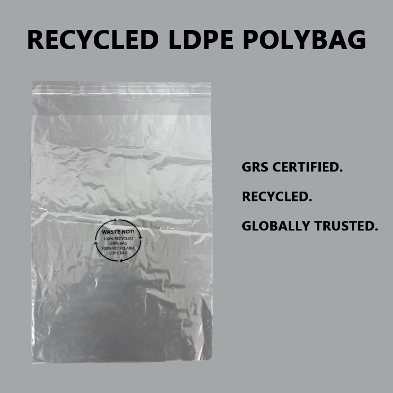 Sacos poli LDPE reciclados certificados pela GRS apoiam embalagens sustentáveis ​​para marcas globais