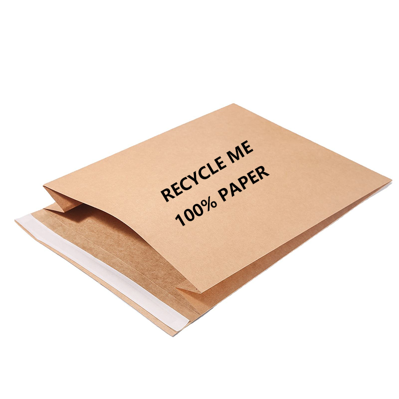 Sacos para correspondência de papel reciclado com reforço lateral oferecem soluções de embalagem expansíveis e sem plástico