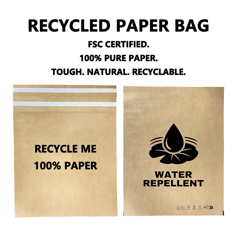 Saco postal de papel reciclado personalizado ajuda as marcas a reduzir o desperdício de embalagens plásticas