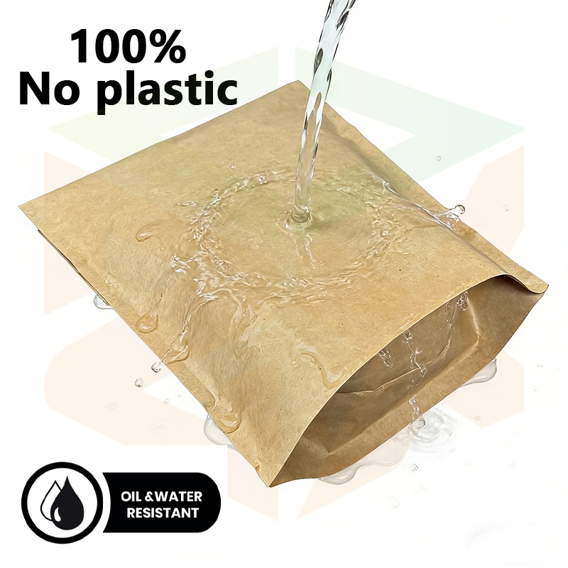 Sacos de papel Kraft à prova d'água com logotipo personalizado