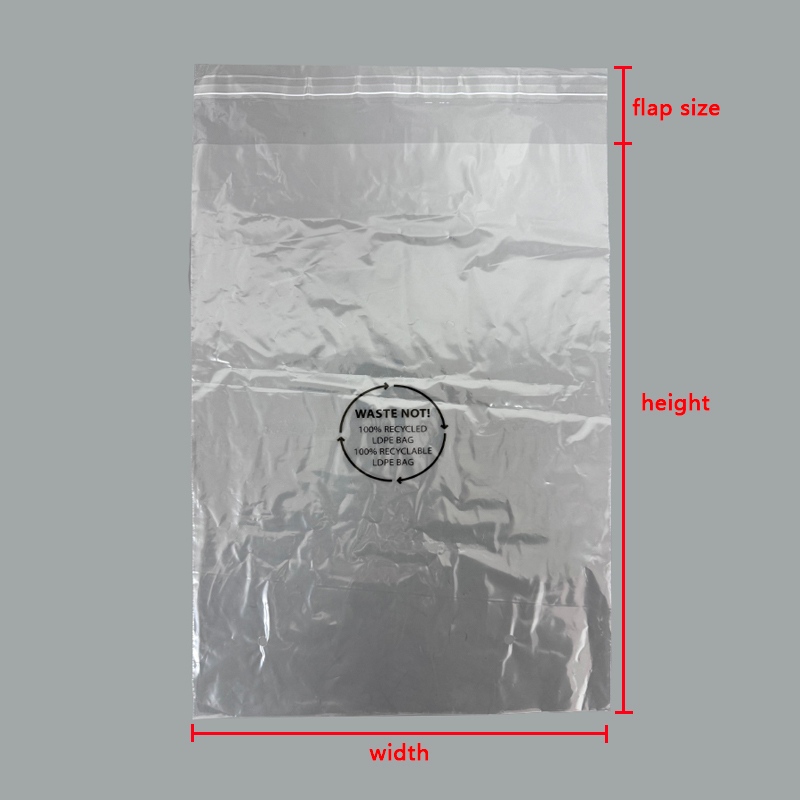 Custom recycled LDPE bags made from recycled plastic material for eco friendly packaging