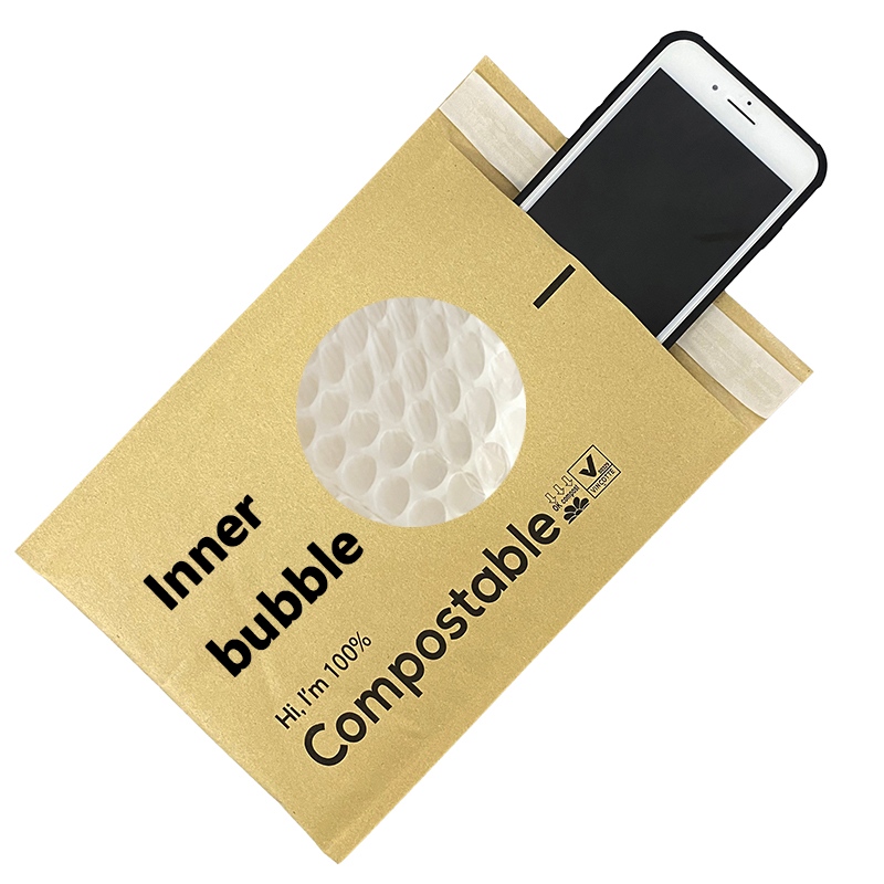 Sacos para correspondência com bolhas de envelope Kraft