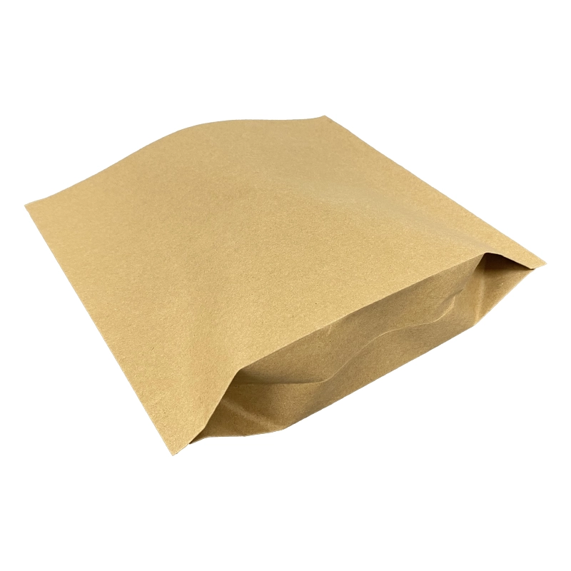 Bolsa de papel kraft com boca plana